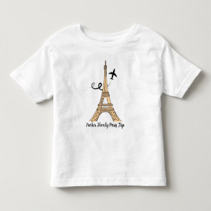 パーソナライズ パリ 旅行 おしゃれ エッフェル塔 トドラーTシャツ