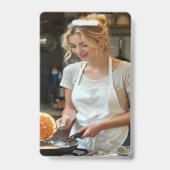 パーソナライズ パンケーキ作り 写真 バッジ (裏面)
