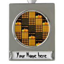 パーソナライズ – パンプキンハロウィーンパッチワークパターン