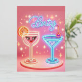 パーソナライズ パーティータイム ネオン 招待状 (スタンド正面)