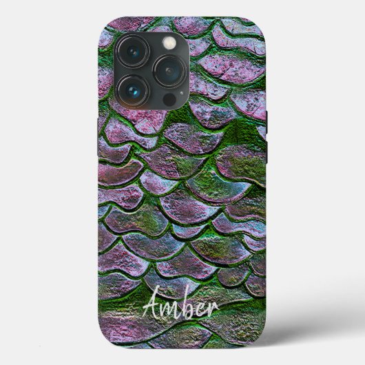 パーソナライズ パープル ピンク グリーン メタリック 模様 Case-Mate iPhoneケース (裏面)