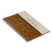 パーソナライズ: ヒョウのプリントのノート ノートブック (右側)