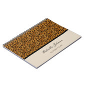 パーソナライズ: ヒョウのプリントのノート ノートブック (左側)