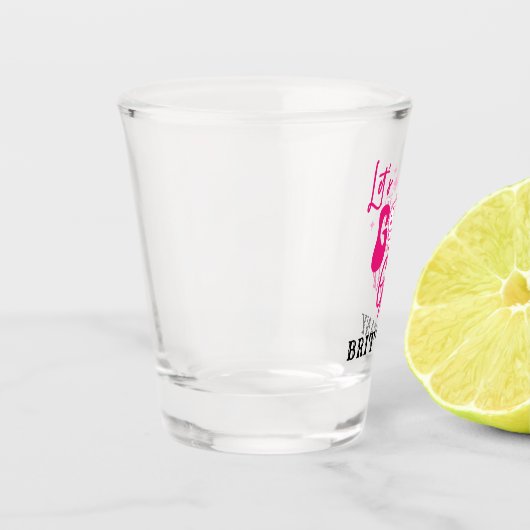 パーソナライズ ピンクカウガール レッツゴーガールズ ショットグラス (左)