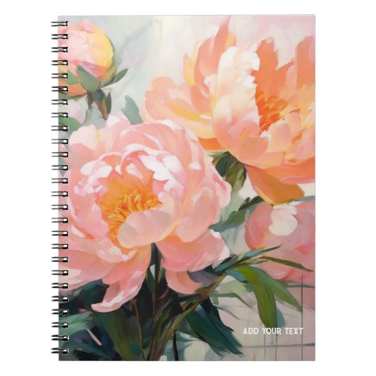 パーソナライズ：ピンク牡丹 | ノートブックのジャーナル ノートブック (正面)