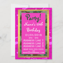 パーソナライズ – ピンク迷彩柄 招待状