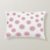 パーソナライズ ピンク フラワー パターン ラウンド ピロー (裏面)