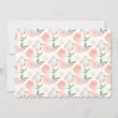 パーソナライズ ピンク リボン フラワー ベビー ステーショナリー ノートカード (裏面)