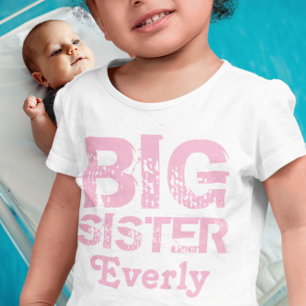 パーソナライズ ピンク BIG シスター トドラーTシャツ