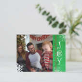 パーソナライズ フォト ファミリー クリスマス ジョイ グリーン (スタンド正面)