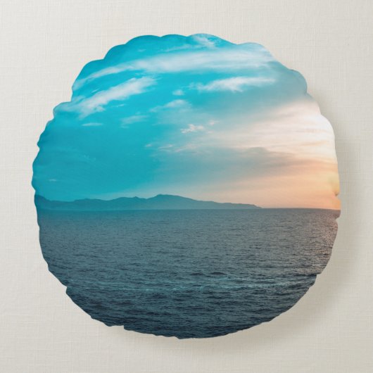 パーソナライズ フォト ラウンド ピロー (正面)