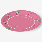 パーソナライズ フラワー スプレー レッド ペーパープレート (アングル)