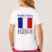 パーソナライズ フランス 国旗 ヘリテージ ガールズ Tシャツ (裏面)
