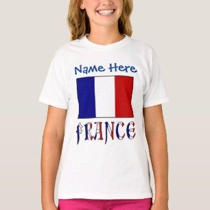 パーソナライズ フランス 国旗 ヘリテージ ガールズ Tシャツ