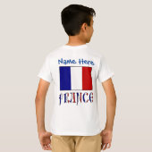 パーソナライズ フランス 国旗 ヘリテージ ボーイズ Tシャツ (裏面フル)