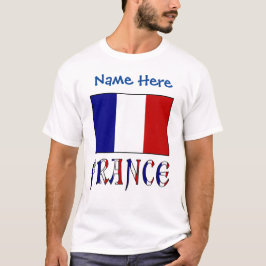 パーソナライズ フランス 国旗 ヘリテージ メンズ Tシャツ