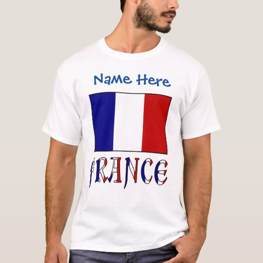パーソナライズ フランス 国旗 ヘリテージ メンズ Tシャツ (正面)