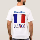 パーソナライズ フランス 国旗 ヘリテージ メンズ Tシャツ (裏面)