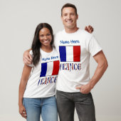 パーソナライズ フランス 国旗 ヘリテージ メンズ Tシャツ (ユニセックス)