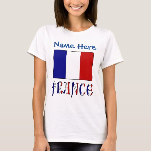 パーソナライズ フランス 国旗 ヘリテージ 女性用 Tシャツ (正面)
