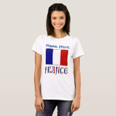 パーソナライズ フランス 国旗 ヘリテージ 女性用 Tシャツ (正面フル)
