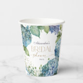 パーソナライズ ブライダルシャワー 青いハイドランジア 紙コップ (裏面)
