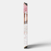 パーソナライズ ブラック ローズ ゴールド マーブル グリッター アゲート Case-Mate iPhoneケース (裏面 / 左)