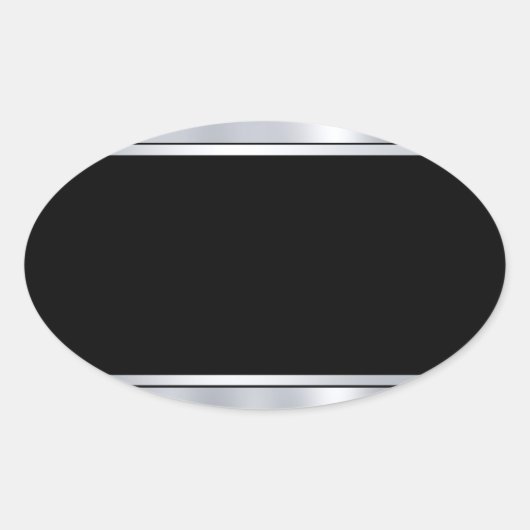 パーソナライズ ブランク テンプレート 偽のシルバー ブラック 楕円形シール (正面)