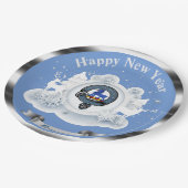 パーソナライズ ブルース一族のバッジ 冬 ペーパープレート (アングル)