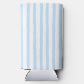 パーソナライズ ブルー ストライプ スリム 缶 クーラー - カスタム (裏面)