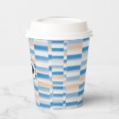 パーソナライズ ブルー ピンク ウォーターカラー 紙コップ (左)