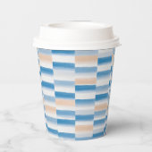 パーソナライズ ブルー ピンク ウォーターカラー 紙コップ (裏面)