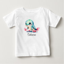 パーソナライズ ベビー キッズ 子供 イルカ 水彩