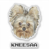 パーソナライズ！ペットヘッドの写真と名前 シール (正面)