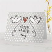 パーソナライズ ホワイト ダヴ 母の日 カード (黄色い花)