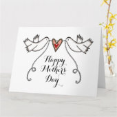 パーソナライズ ホワイト ダヴ 母の日 カード (黄色い花)