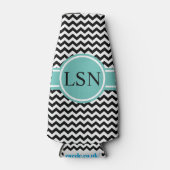 パーソナライズ ボトル クーラー - ブラック ジグザグ (正面)