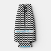 パーソナライズ ボトル クーラー - ブラック ジグザグ (裏面)