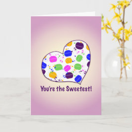 パーソナライズ マカロン コンフェッティ ハート バレンタイン カード