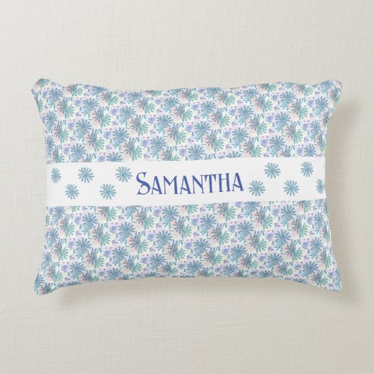 パーソナライズ マルチカラーパステル ダイシーパッチワーク アクセントクッション (正面)