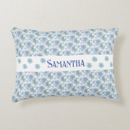 パーソナライズ マルチカラー パステル パッチワーク デイジー アクセントクッション