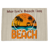 パーソナライズ マルチカラー ビーチバッグ ラージペーパーバッグ (正面)