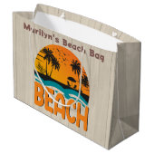 パーソナライズ マルチカラー ビーチバッグ ラージペーパーバッグ (裏面アングル)