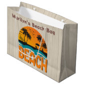 パーソナライズ マルチカラー ビーチバッグ ラージペーパーバッグ (正面アングル)