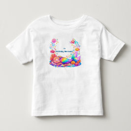 パーソナライズ マーメイド アンダー ザ シー キッズ バースデー I トドラーTシャツ