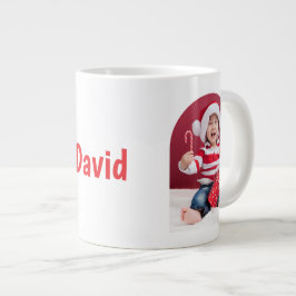 パーソナライズ メリー メリー メリー クリスマス レトロ ジャンボコーヒーマグカップ