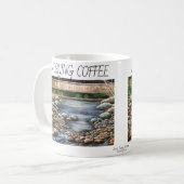 パーソナライズ/モダンブルッ絵画クの朝 コーヒーマグカップ (正面左)
