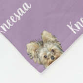 パーソナライズ！ラベンダーペットの写真と名前 フリースブランケット (角)