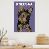 パーソナライズ！ラベンダーペットフォト&名前 ポスター (キッチン)