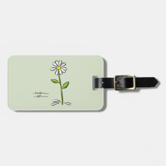 パーソナライズ リース 感謝の気持ちを伝える先生 キリスト教のお花 ラゲッジタグ (正面横)